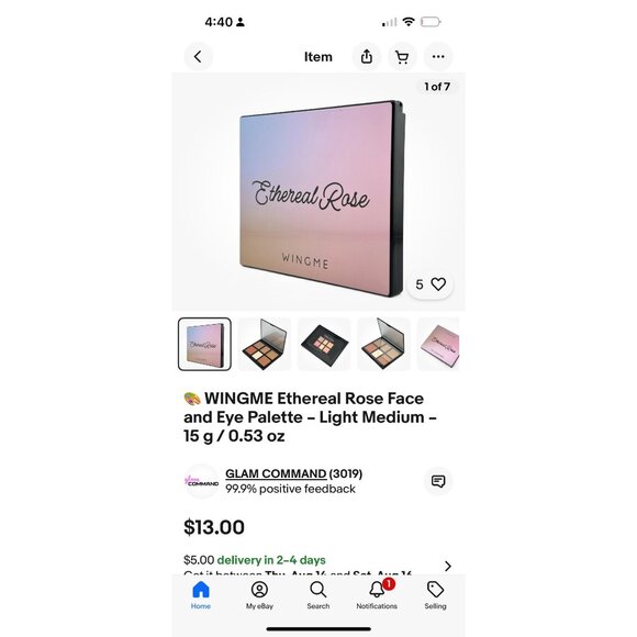 Wingme Ethereal Rose Face & Eye Palette Light Medium 15 g / 0.53 oz - Picture 4 of 5